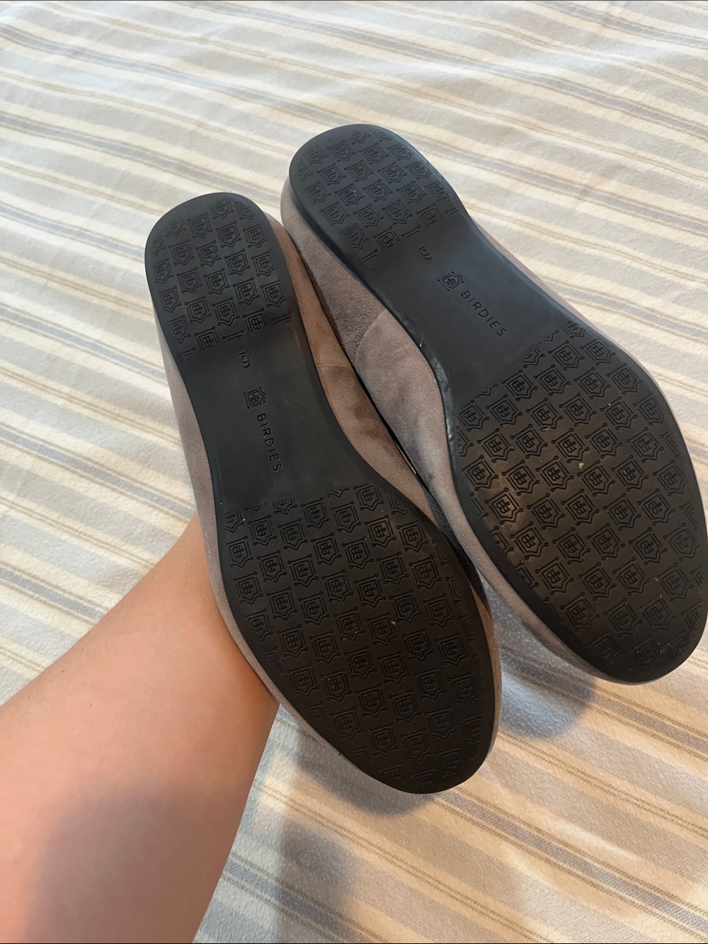 Grey Suede Birdies Slip On Shoes - Picture 6 of 8